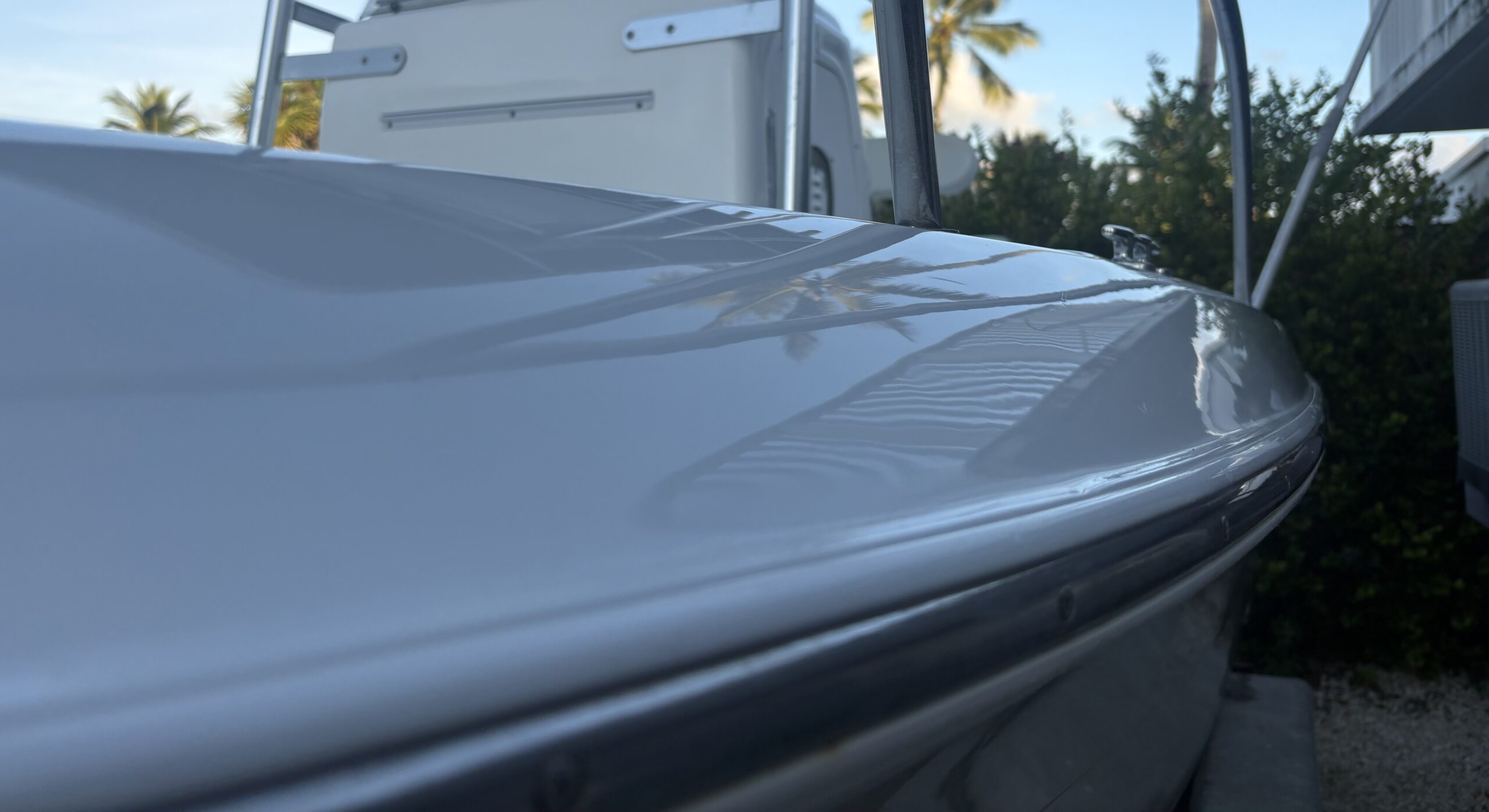 Motor yacht exterior at a Florida Keys marina