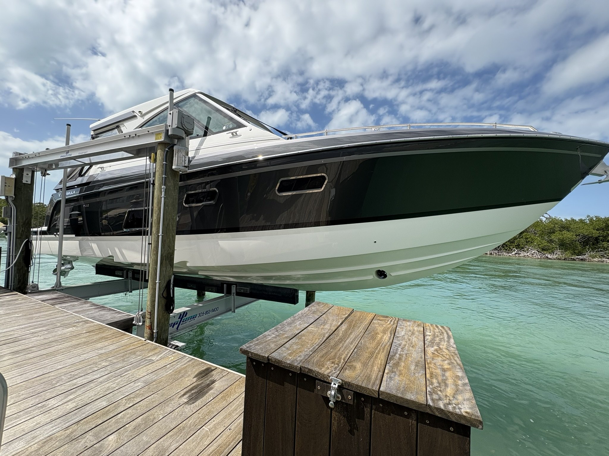 Yacht exterior at the dock in the Florida Keys